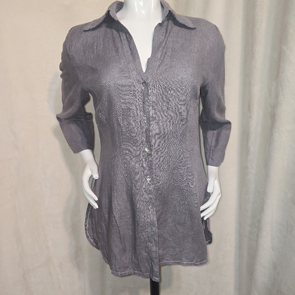 James Lakeland Made In Italy purple 100% Linen Shirt